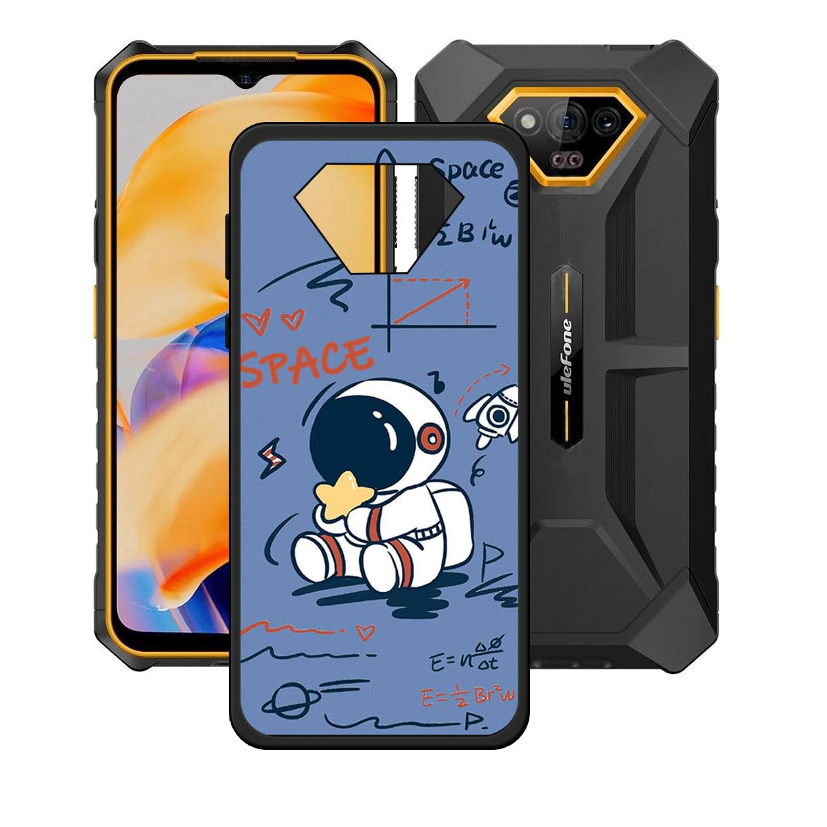 KJYFOANI Custodia Cover per Ulefone Armor X13, Nero Morbido Silicone Ultra Sottile TPU Case Anti-Graffio Antiurto Bumper Protezione Guscio per Ulefone Armor X13 (6.52) - [2 pezzi