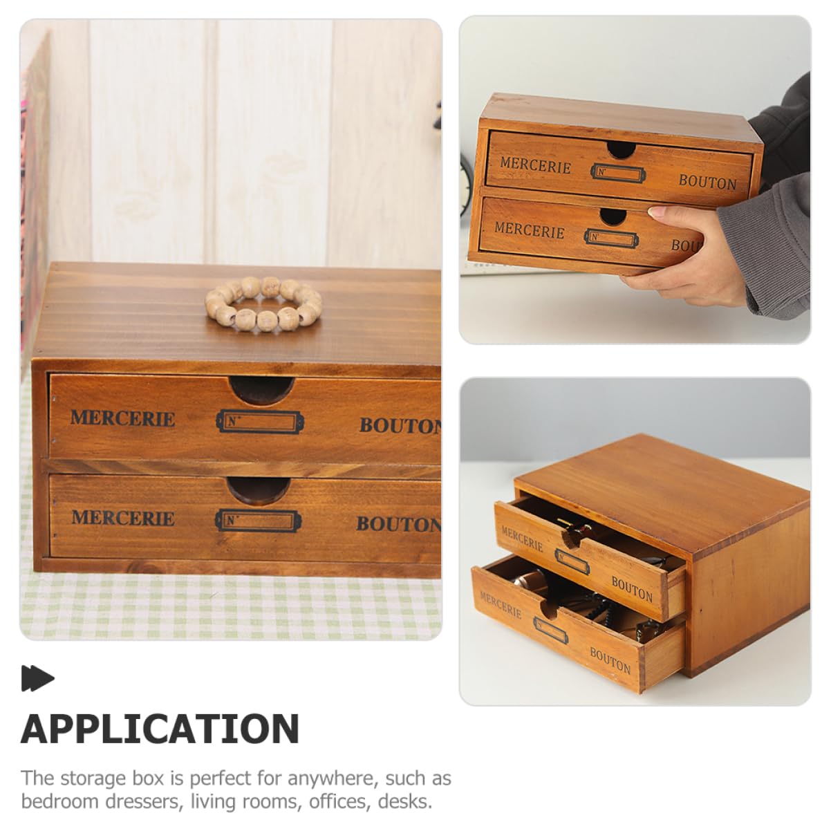 Alipis Organisateur De Bureau Avec Boîte De Rangement Vintage Multi-couches Pour Cosmétiques Et Fournitures De Bureau Pratique Pour Maison
