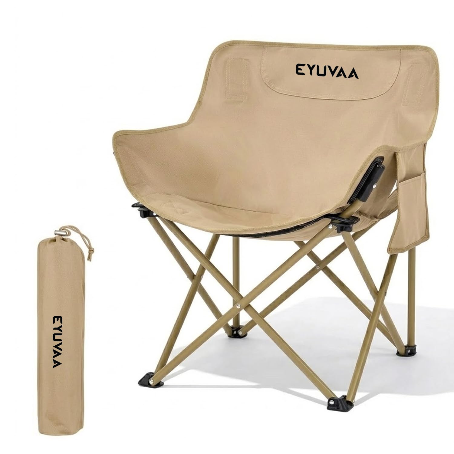 EYUVAA Heavy-Duty Camping Chair Foldable| Lightweight Portable with Side Pocket| Strong Steel Frame Holds up to 120 KG| Ox... - Review, Price and Buying Guide