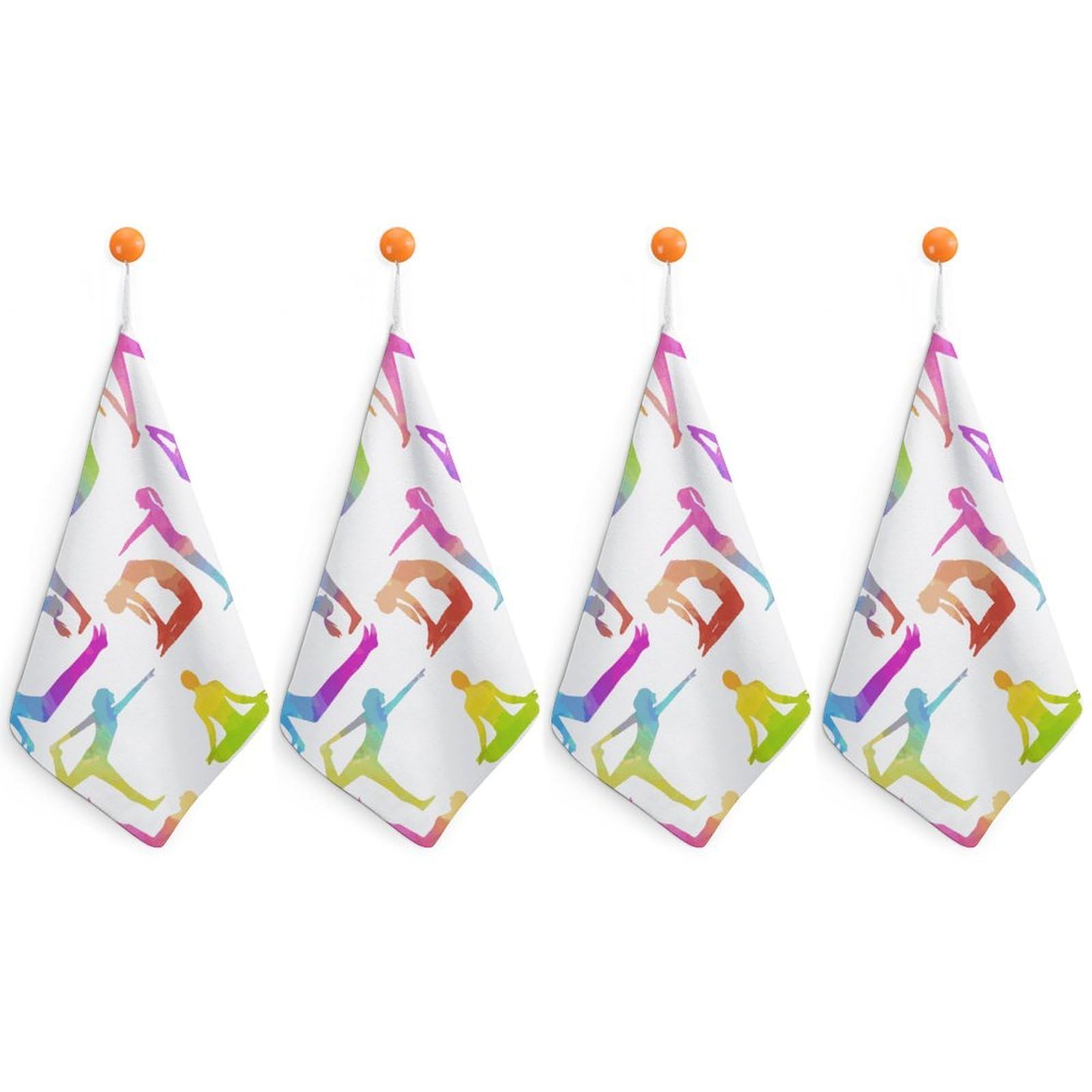 LWORZIIB 4 Piece Hanging Hand Towels, Gymnastics Small Dry Hand Towel for Kitchen Bathroom