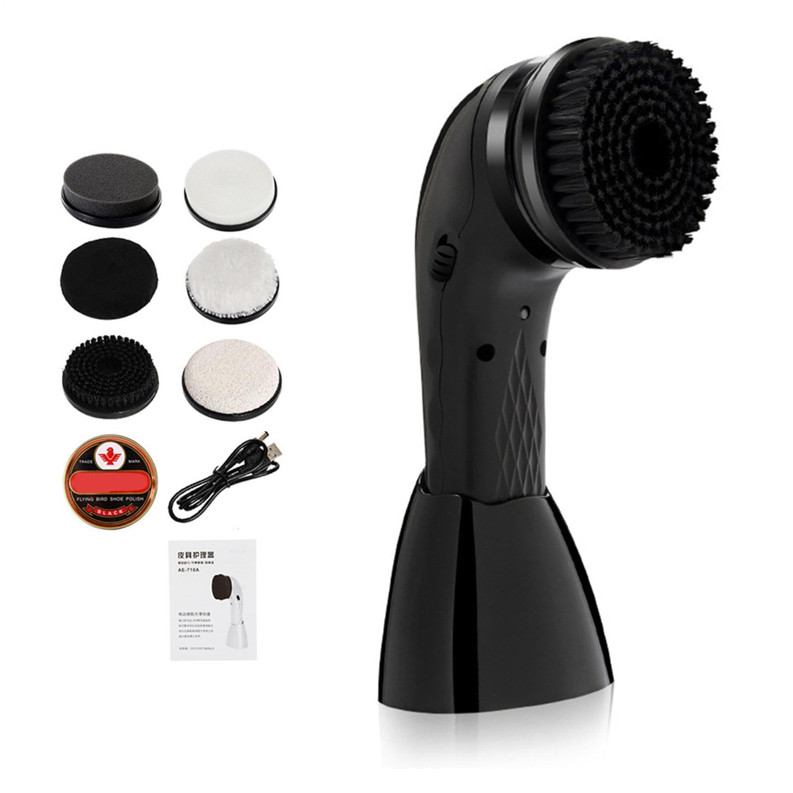 Kit lucidascarpe elettrico multifunzionale, con spazzole elettriche | automatiche a ricarica automatica, lucidatrice con interfaccia USB per borse in pelle, seggiolini auto, scarpe e altri