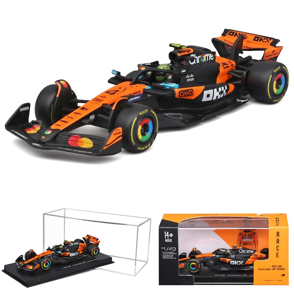 1/43 Car Compatible with 2025 Race F1 MCL39 4# Lando Norris 81# Alloy Car Die Cast Model…