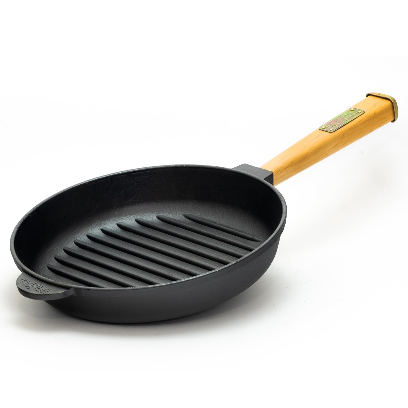 Bistecchiera in ghisa con manico in legno rimovibile (28 cm)