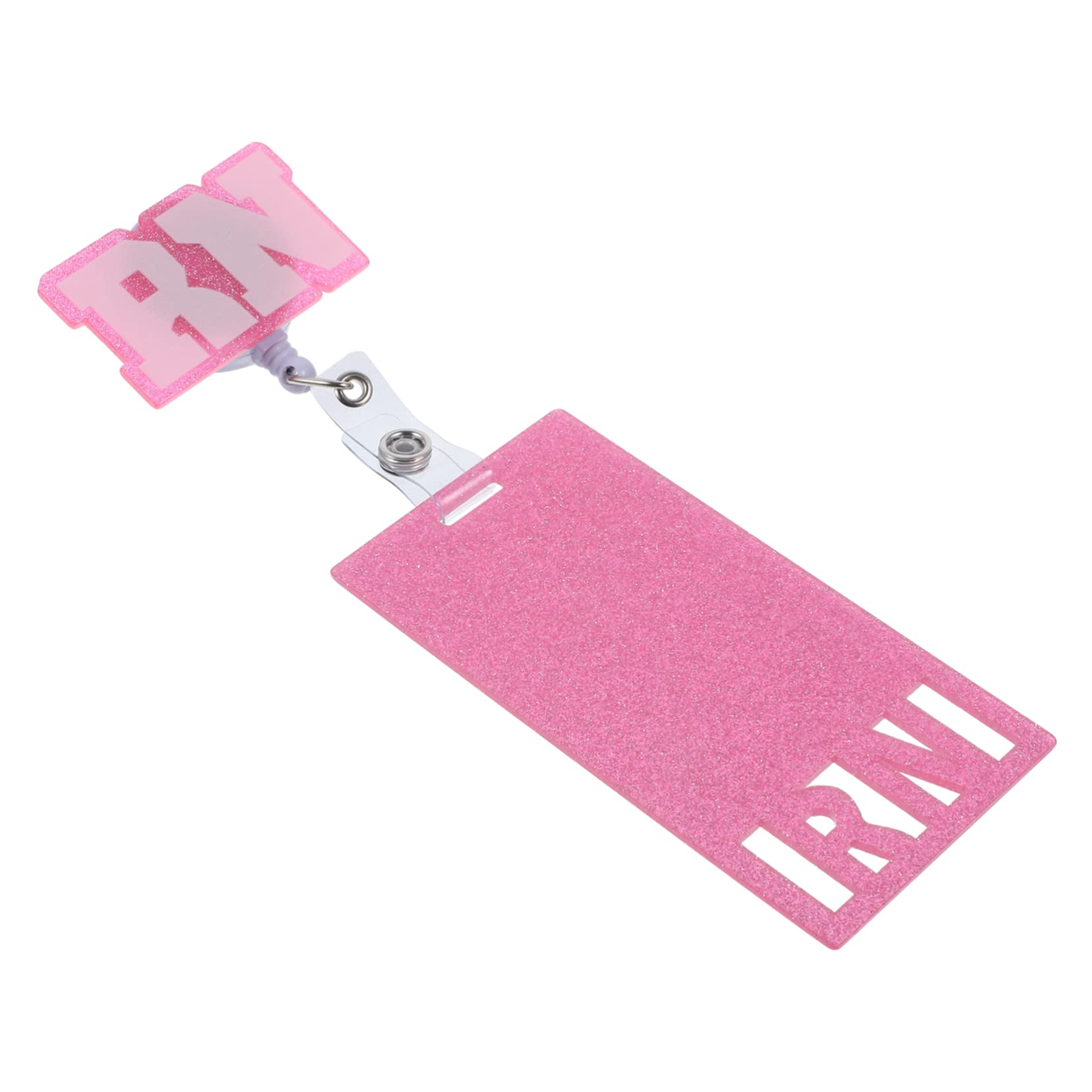 SHINEOFI 5pezzi Glitter Badge Retainer Per Portabadge Acrilico Estensibile Con Clip Da Cintura Design Elegante e Leggero Per Id Ospedaliero Accessori e Regali Per Professionisti Della