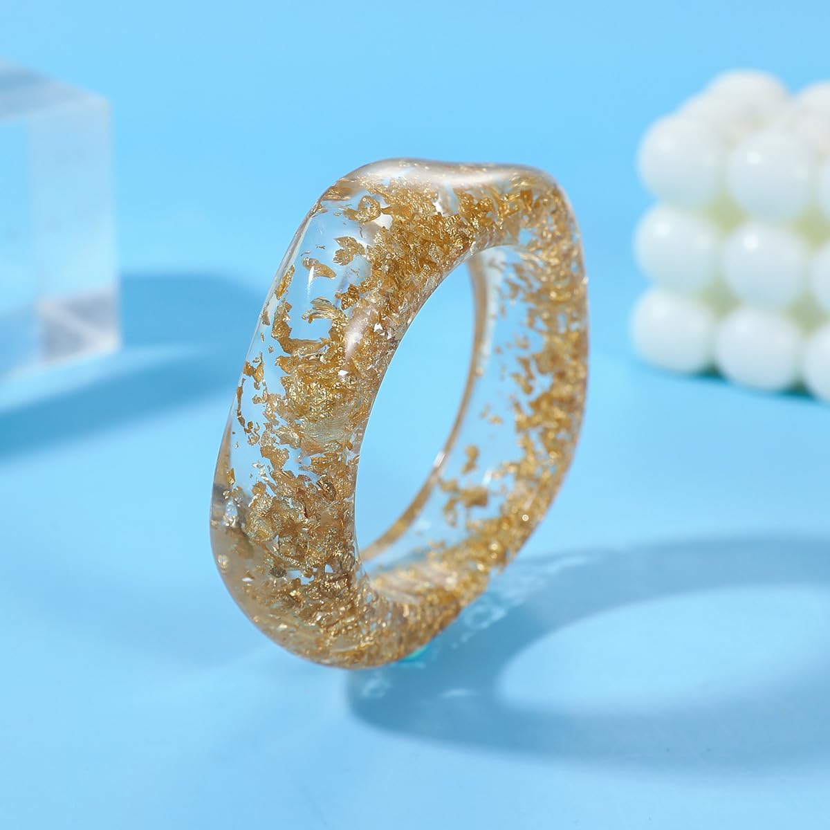 CJIAYUJEW Acrylic Chunky Bangle Bracelets for Women Irregular Colorful Acrylic Resin Bracelet Set Fashion Geometric Cuff Wide Bangles