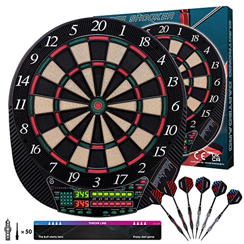 Turnart Electronic Dart Board – 16-Player LED Scoreboard