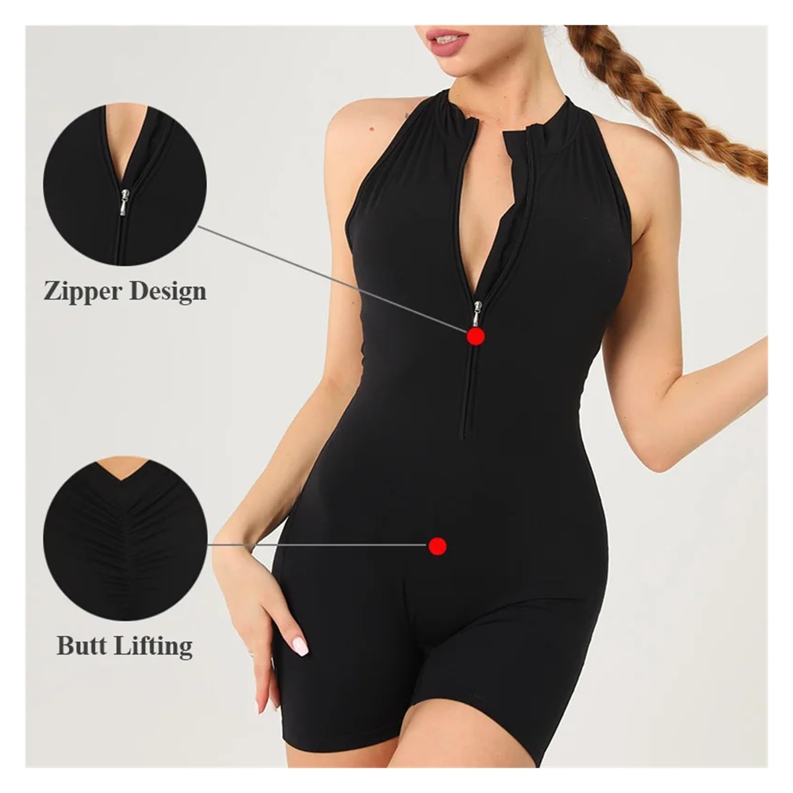Gym Overall Frauen Fitness Anzug Kurze Sets Sport Overalls for Frau Trainingsanzug Yoga Kleidung Zipper Workout Sportswear