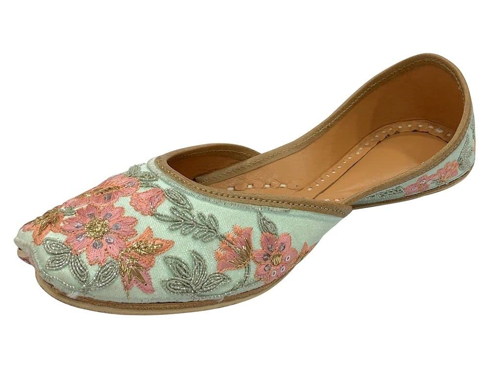 Women's Punjabi Jooti Wedding Flat Khussa Indian Jutti Multi Traditional Mojari Shoes