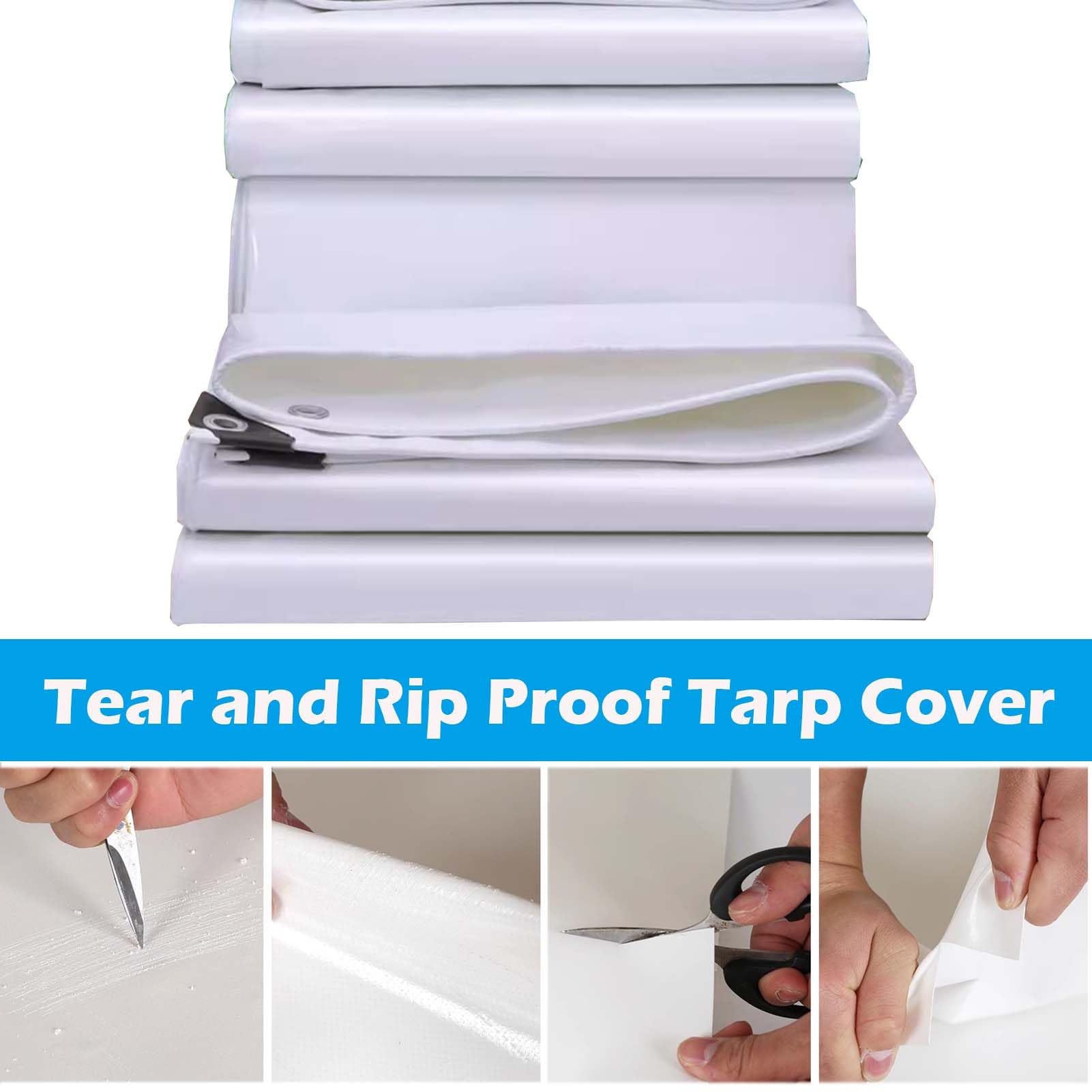 SRHIMEOS Tarpaulin Waterproof UV Resistant 8x16 Ft, Extra