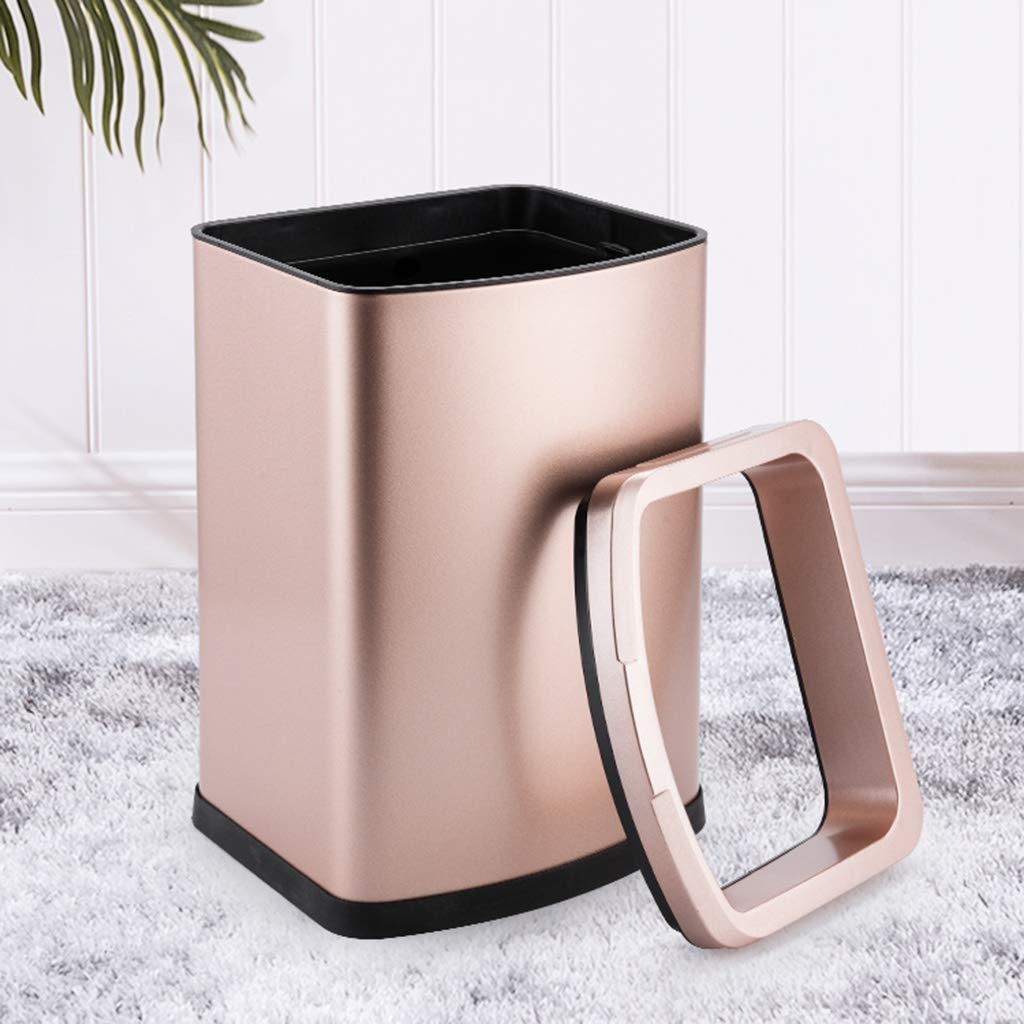 Cubo de Basura Abierto, Acero Inoxidable Impermeable Espesar Cubo de Basura Cocina Restaurante Cafetería Cubo de Basura multifunción (C 12L)
