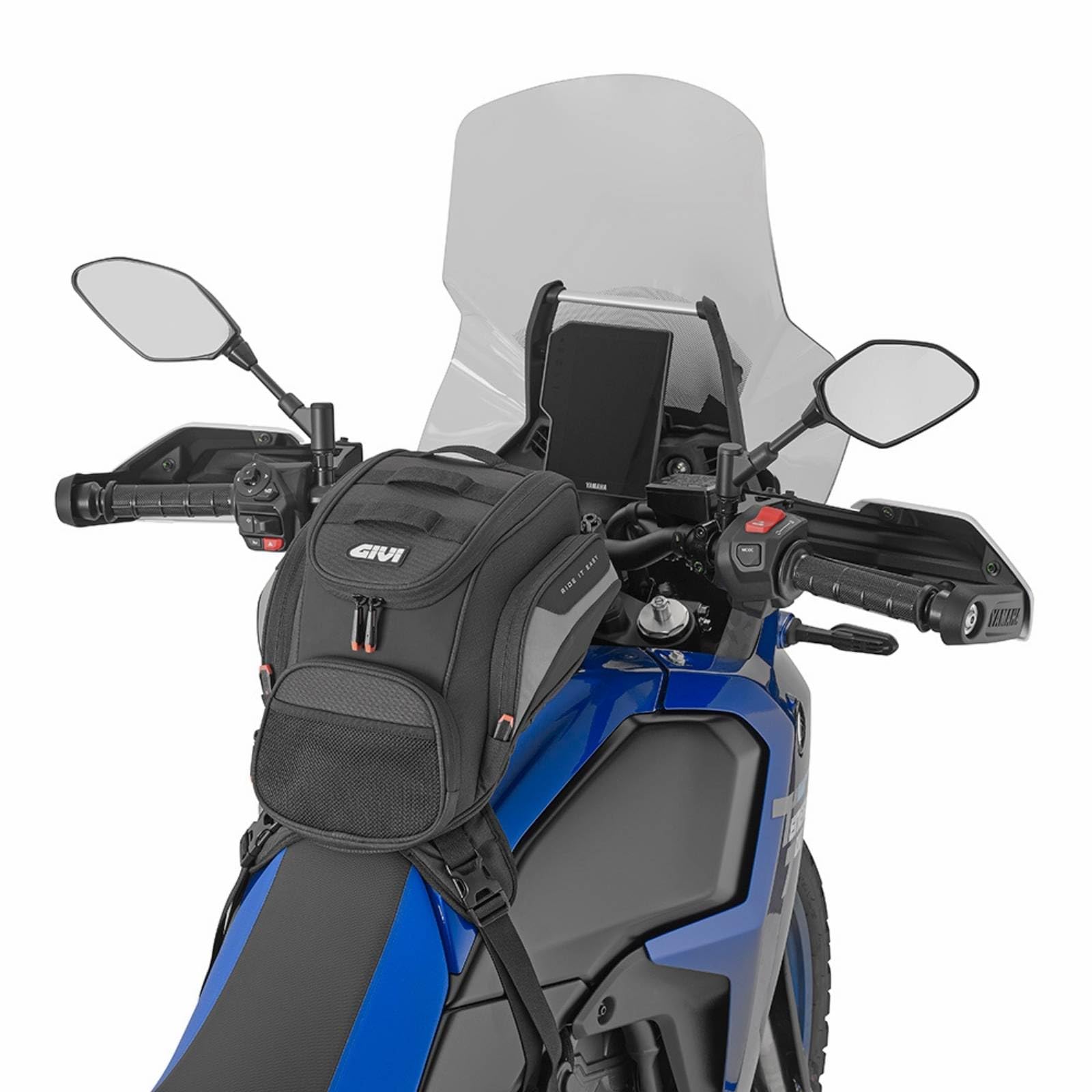 GIVI Easy06 Tankrucksack für Motorrad, 12 l, magnetisch, mit Gurt, Regenschutz und M.O.L.L.E System, schwarz