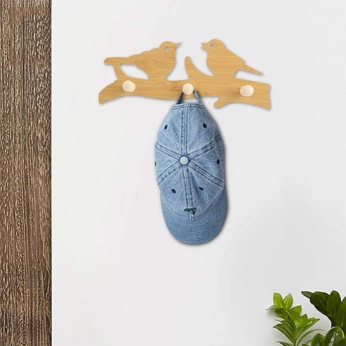 Miniatura 4 de Miskall Percha de puerta de madera con 3 ganchos organizador de ganchos de madera estilo moderno estante decorativo para colgar en la pared para el