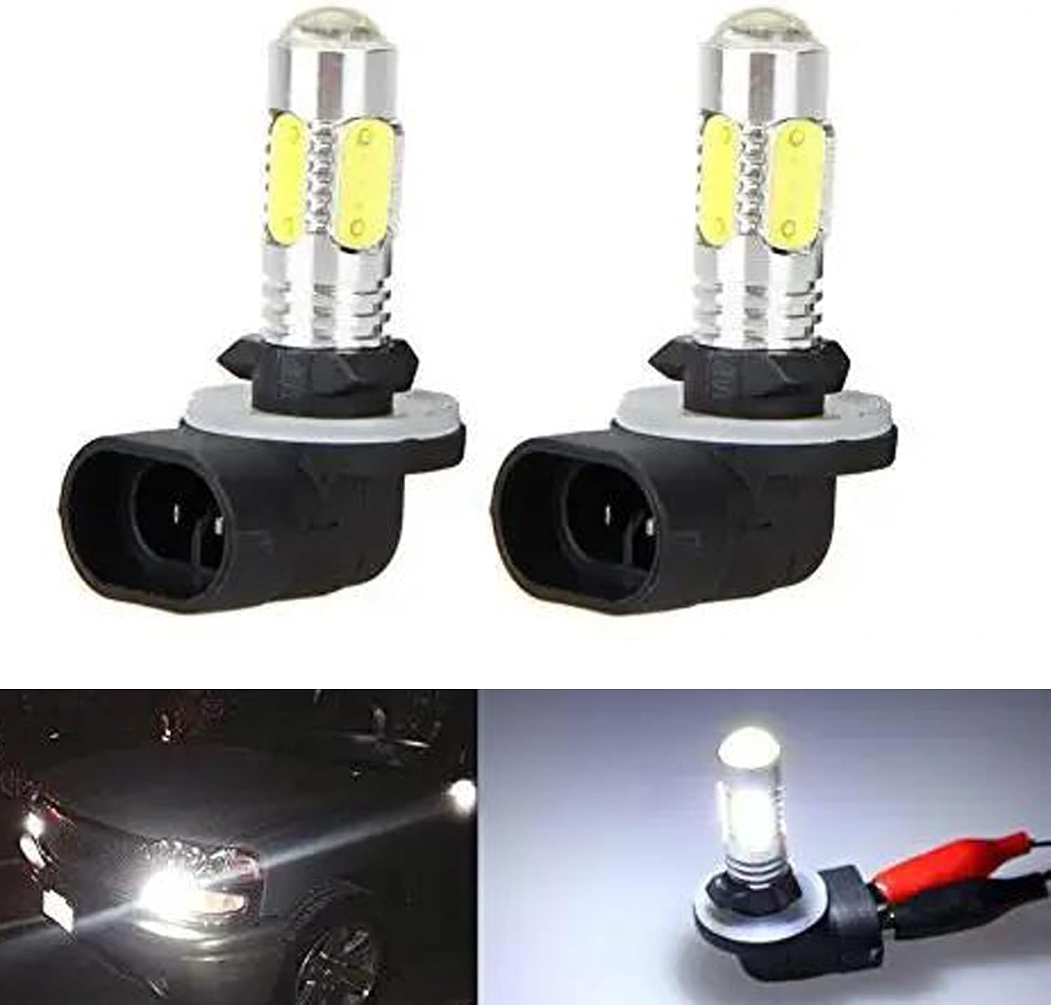 XTAUTO 2x 6000K White High Power 881 886 889 894 COB LED Fog Driving Light Bulbs