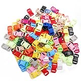 CooBigo 50pack Assorted 3/8' Curve Contoured Side Release Buckle for Parachute 550 Cord Paracord Bracelet Pets Collar Strap Webbing Sewing Accessories FLC003