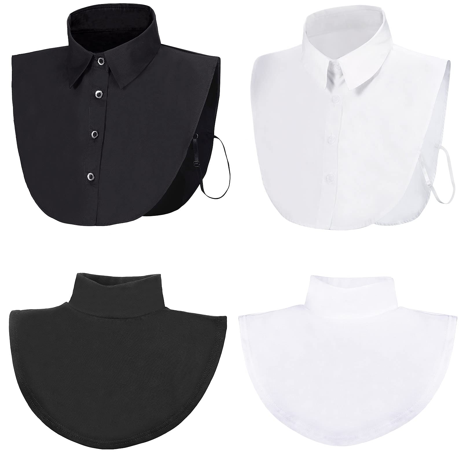 SATINIOR4 Pieces Fake Collar Detachable Turtleneck Top Half Blouse Dickey Collar for Women Girls