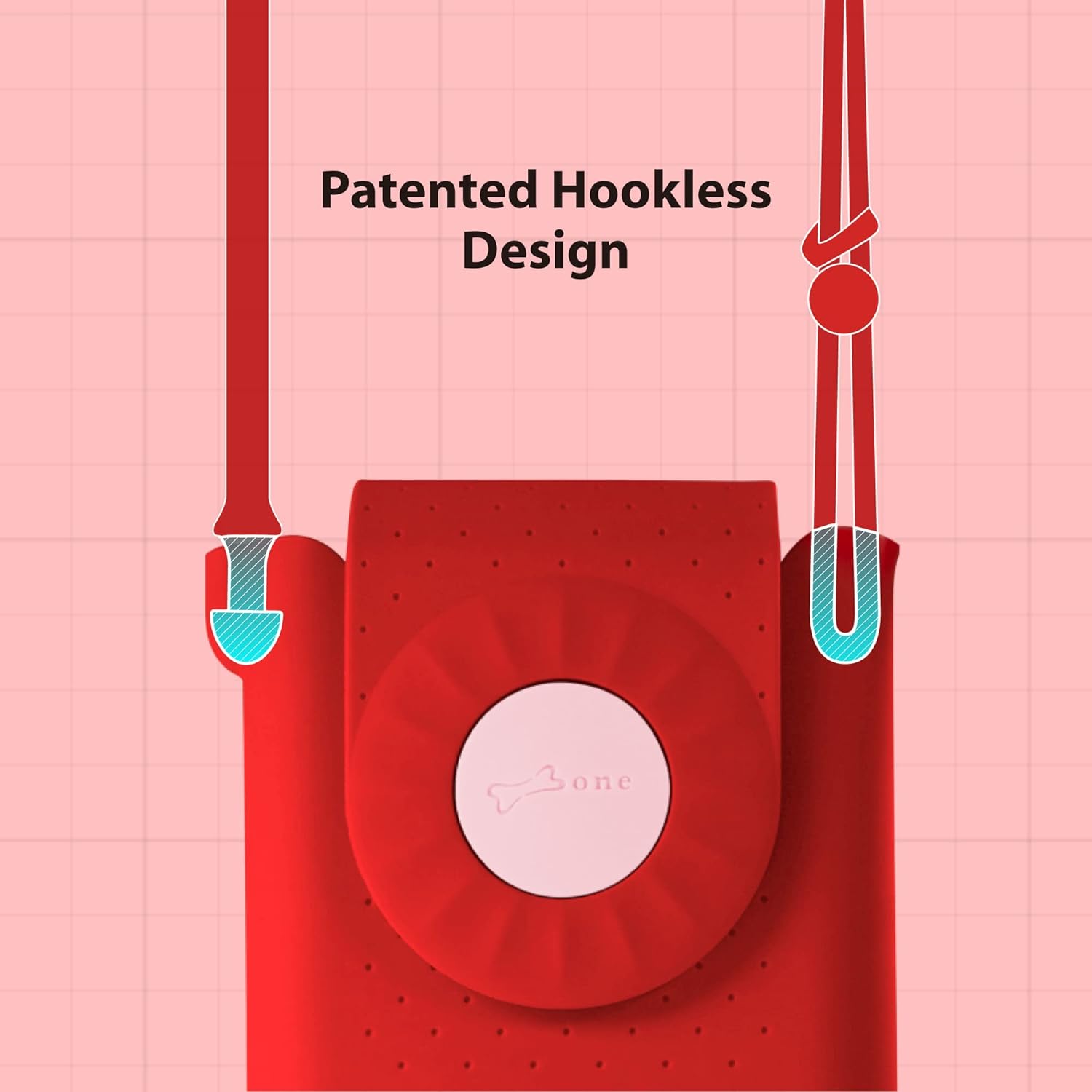 Bone Crossbody Phone Bubble Bag 1, Cell Phone Purse with Shock-Absorbing Design & Magnetic Closure, Adjustable Silicone Shoulder Lanyard Strap (Red)