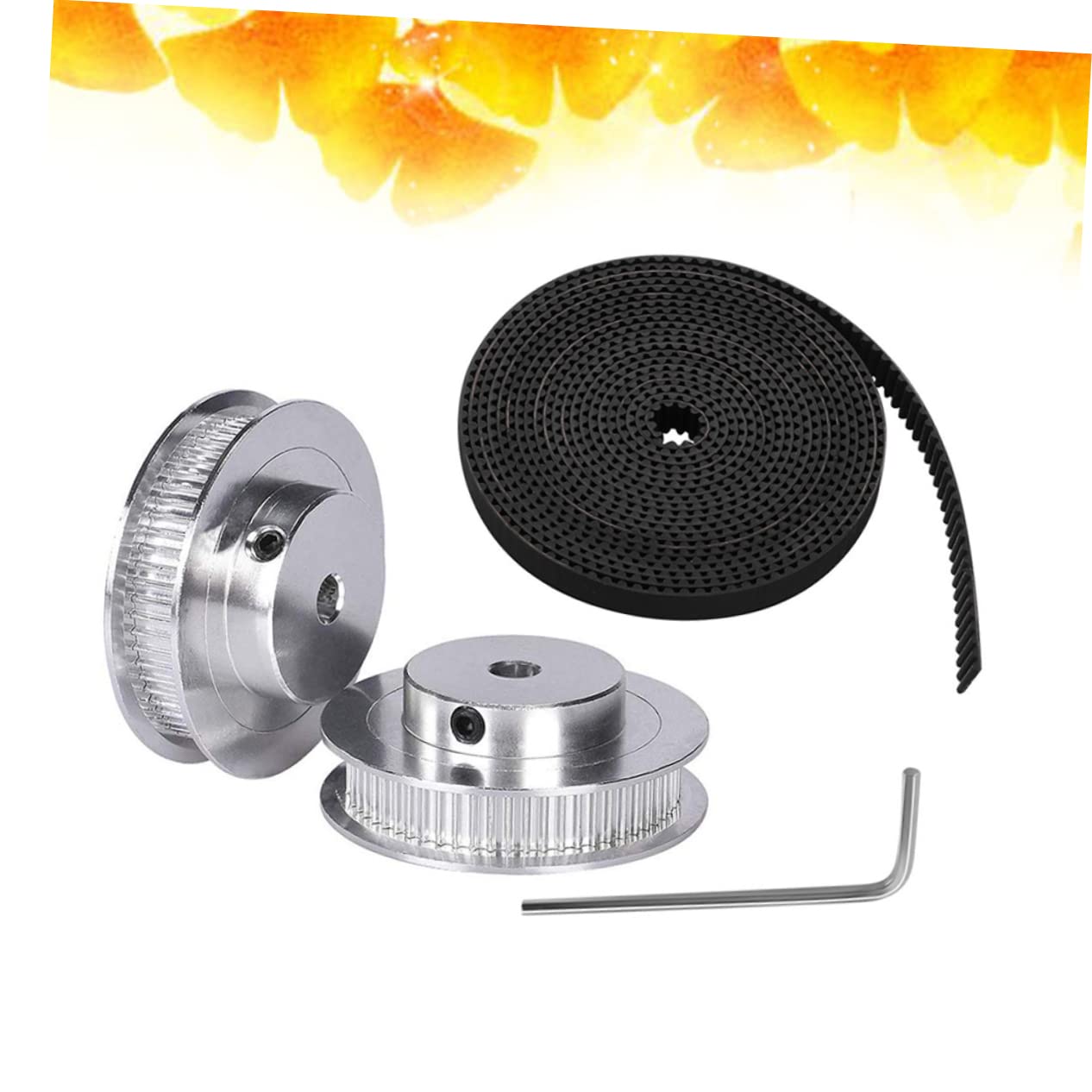 MUCKLILY Belt Pulley Timing Belt Cross Cylinder Optometry Hexagon Wrench Belt and Pulley Bore Aluminum Timing Pulley Black