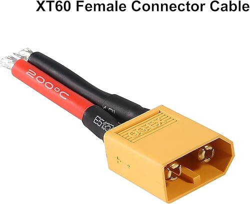 Miniatura 6 de 6 pares de conectores XT60 14AWG de alambre de silicona hembra y macho de 2.244 in cable de extensión XT60 conector compatible con autos RC barco