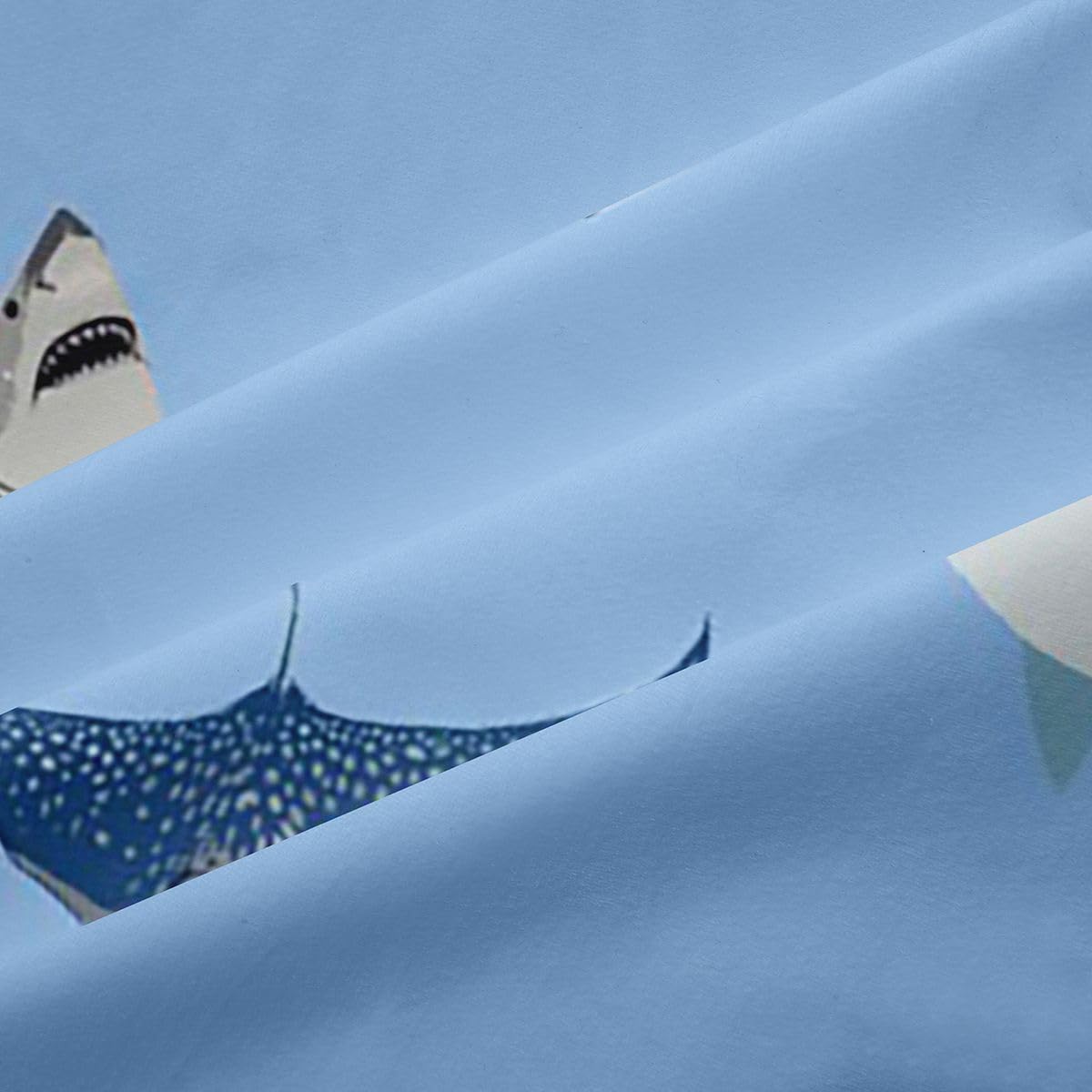 Homemissing Tende di squalo per camera da letto soggiorno animali marini creatura vita marina tende oscuranti mare mondo sottomarino trattamenti per finestre, 2 pannelli larghezza 166 x lunghezza 230