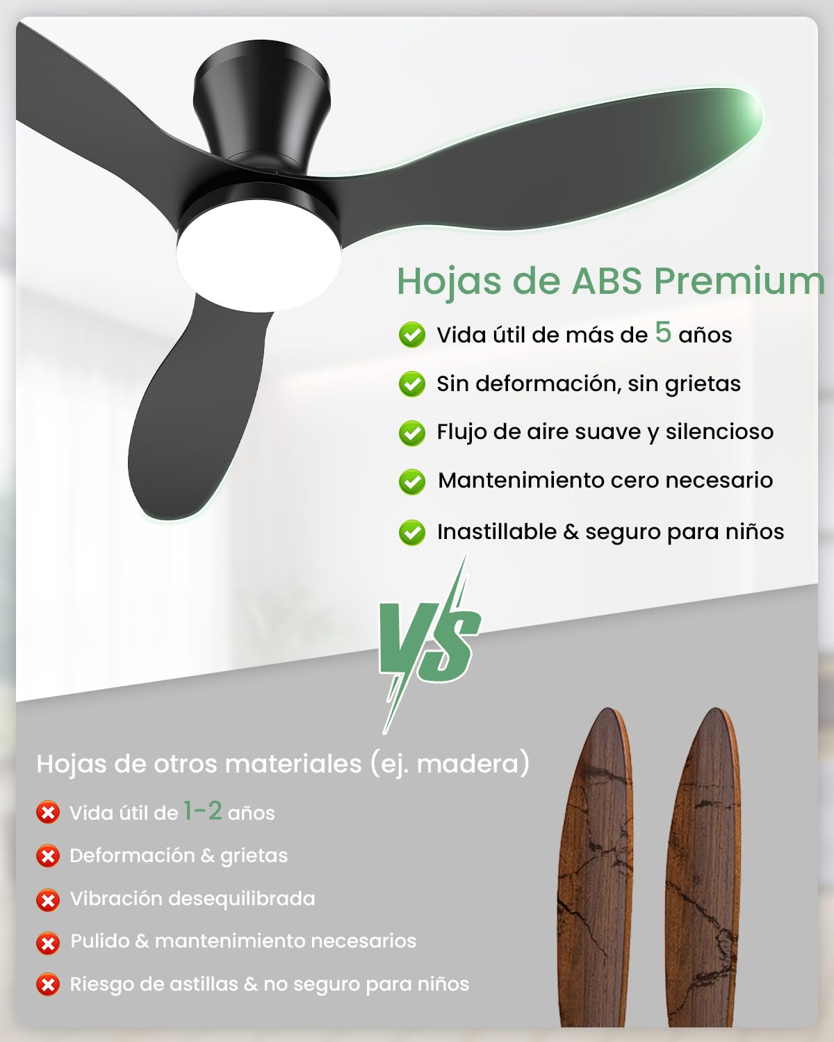 Airwit Ventilador de Techo con Luz y Mando a Distancia, 106cm Regulable 3CCT LED Lámpara Silencioso Ventilador Techo, 6 Velocidades Moderno para Salón Dormitorio, Reversible DC Motor