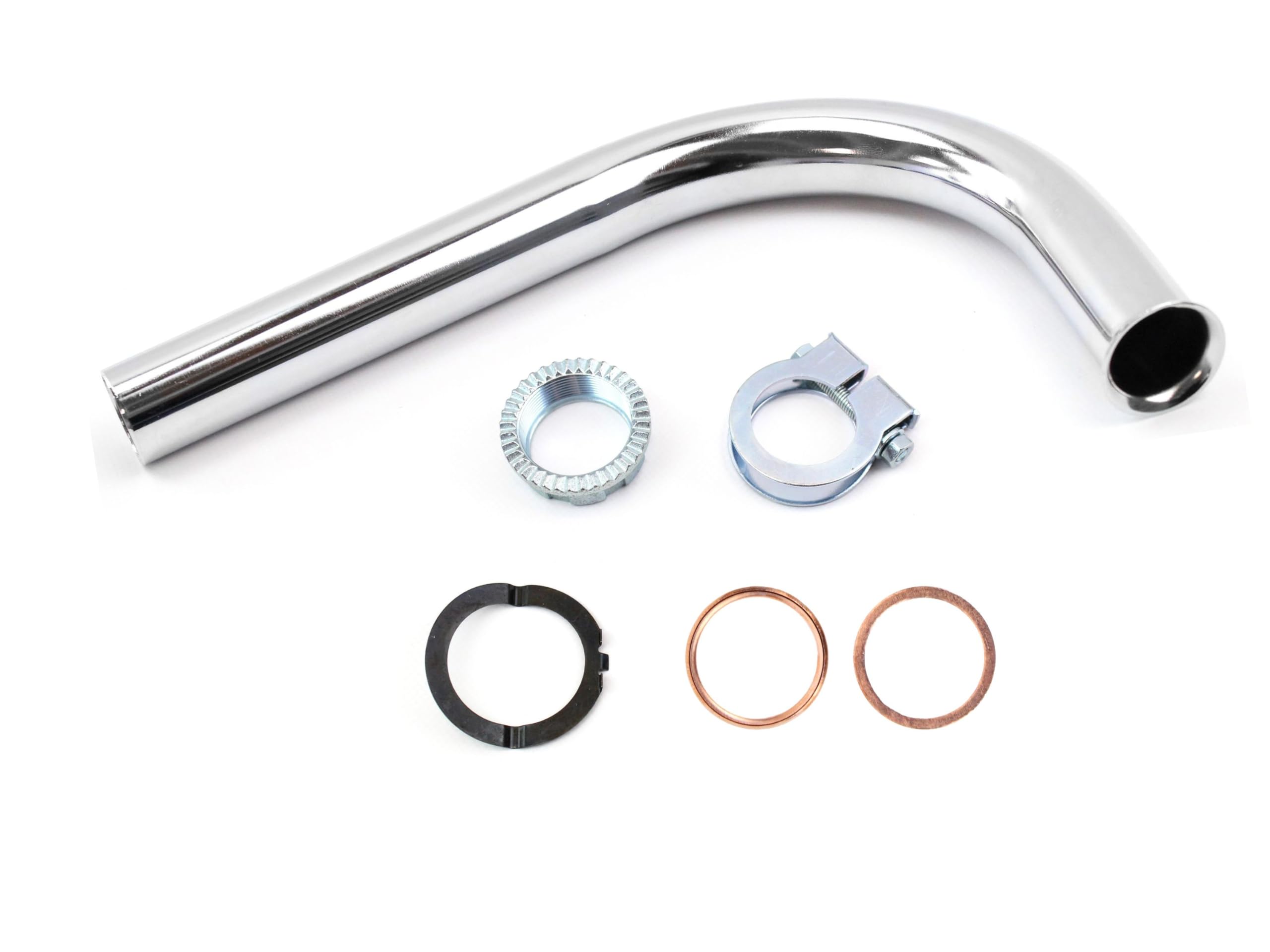 Auspuff Krümmer Set verchromt Simson Schwalbe KR51 KR51/1 SR4-2 SR4-3 SR4-4 Krümmermutter