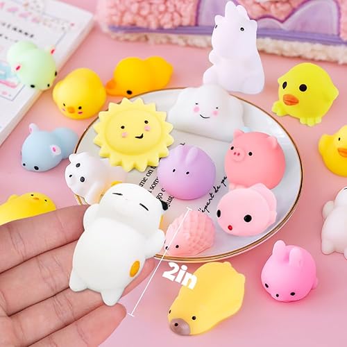 Miniatura 6 de 28 piezas de juguetes Mochi Squishies Mini alivio del estrés, lindos animales esponjosos, juguetes para niños, regalos de fiesta, regalo de