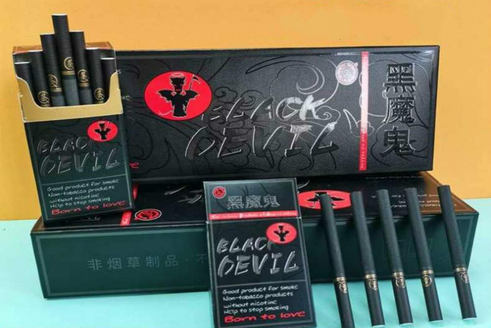 black devil cigarettes amazon Amazon.com: Yunnan Medicina herbaria china, té verde, cigarrillos, té de  hierbas, té ahumado, sustituto de cigarrillos, sin humo ni nicotina (5  paquetes, Black Devil 1 (sabor chocolate) (recomendado)) : Comida Gourmet y  Alimentos