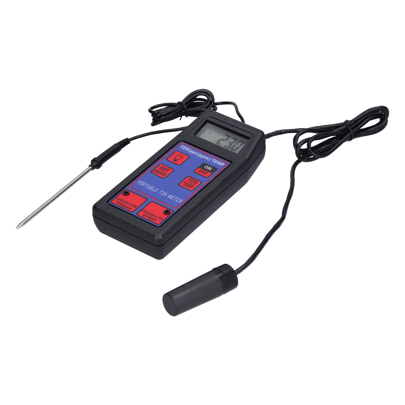 Probador de Temperatura TDS 2 en 1 con Retroiluminación, Material de para Laboratorio Hidropónico, Diseño Antideslizante