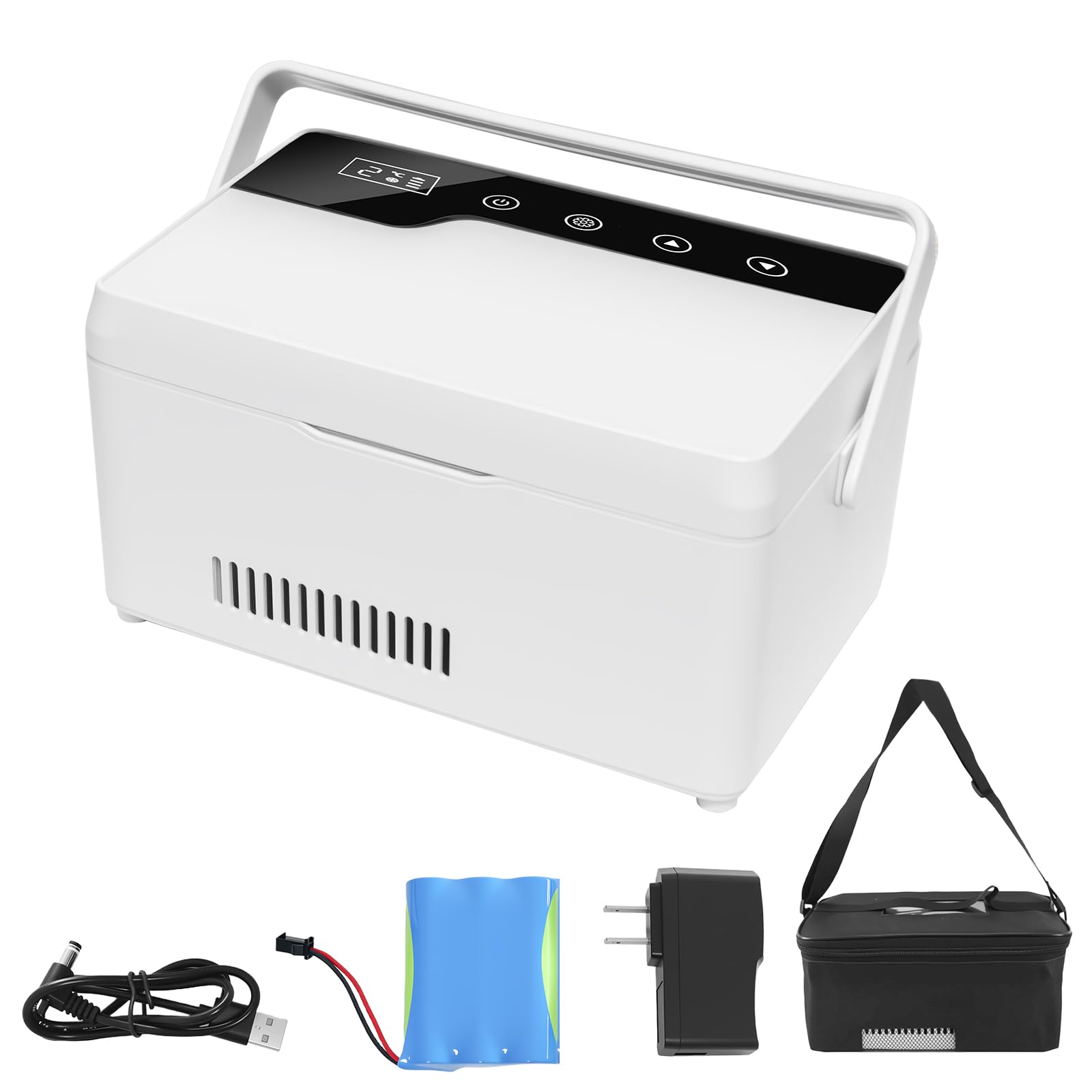 Photo 1 of Electric Travel Insulin Cooler Case TSA Appoved, Mini Insulin Fridge Box, Portable Insulin Refrigerator, Rechargeable Diabetic Cooler Box, 2-18?, Temperature Display, Built-in Battery (Large)