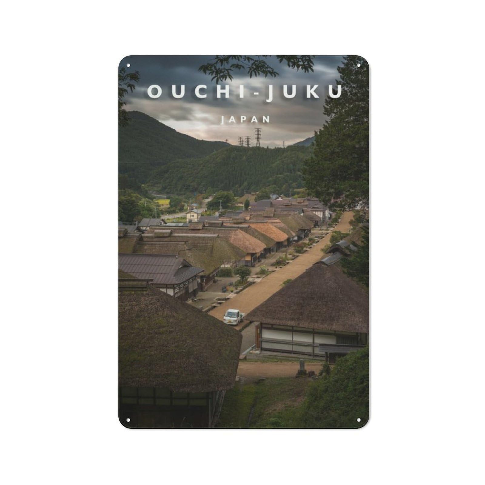 Junmoney Ouchi Juku Village Smart Tin Sign 30X20cm Featuring Office Wall Decor For Workspace, Cafe, Shop Or Desk Area