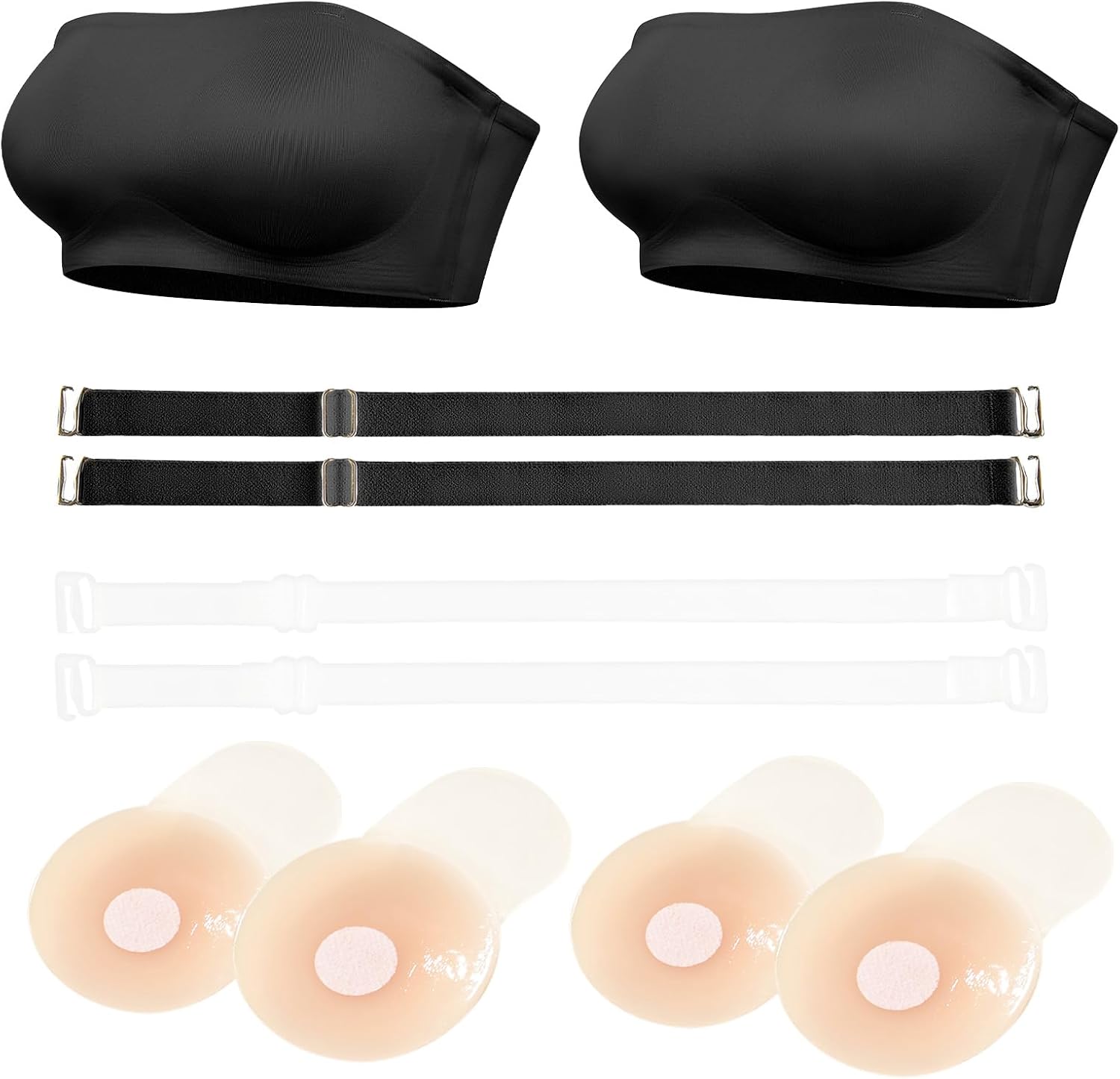 DEANGELMON Strapless Bras for Women Non-Slip Silicone Bandeau Seamless Tube Top Bralette Comfy Non Padded Stretchy Stylish