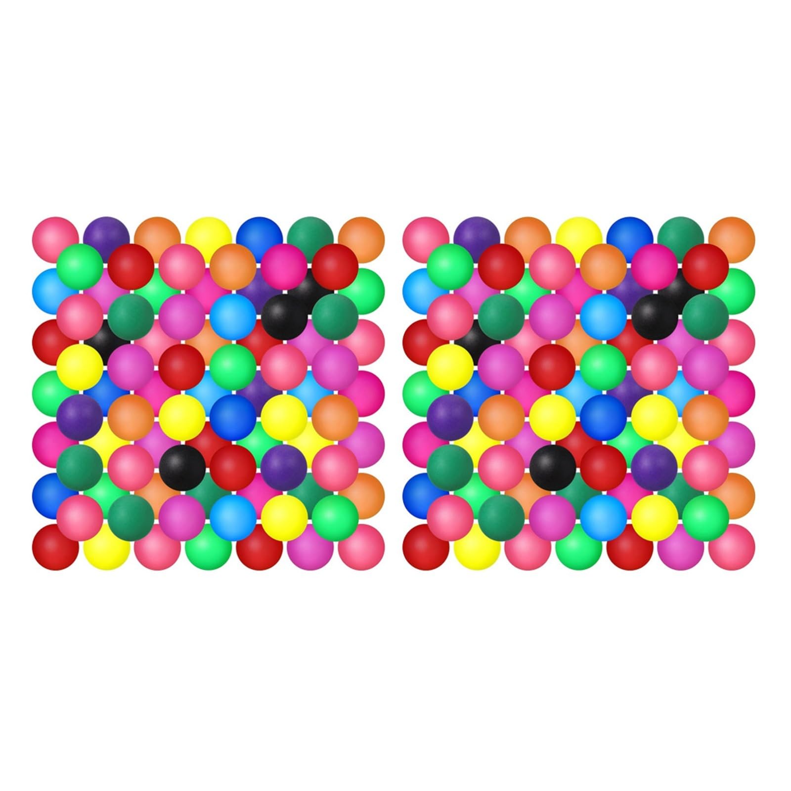 Wielobarwne piłeczki do ping-ponga, Ping Pong Balls 50 Pcs Multicolor 40mm PVC