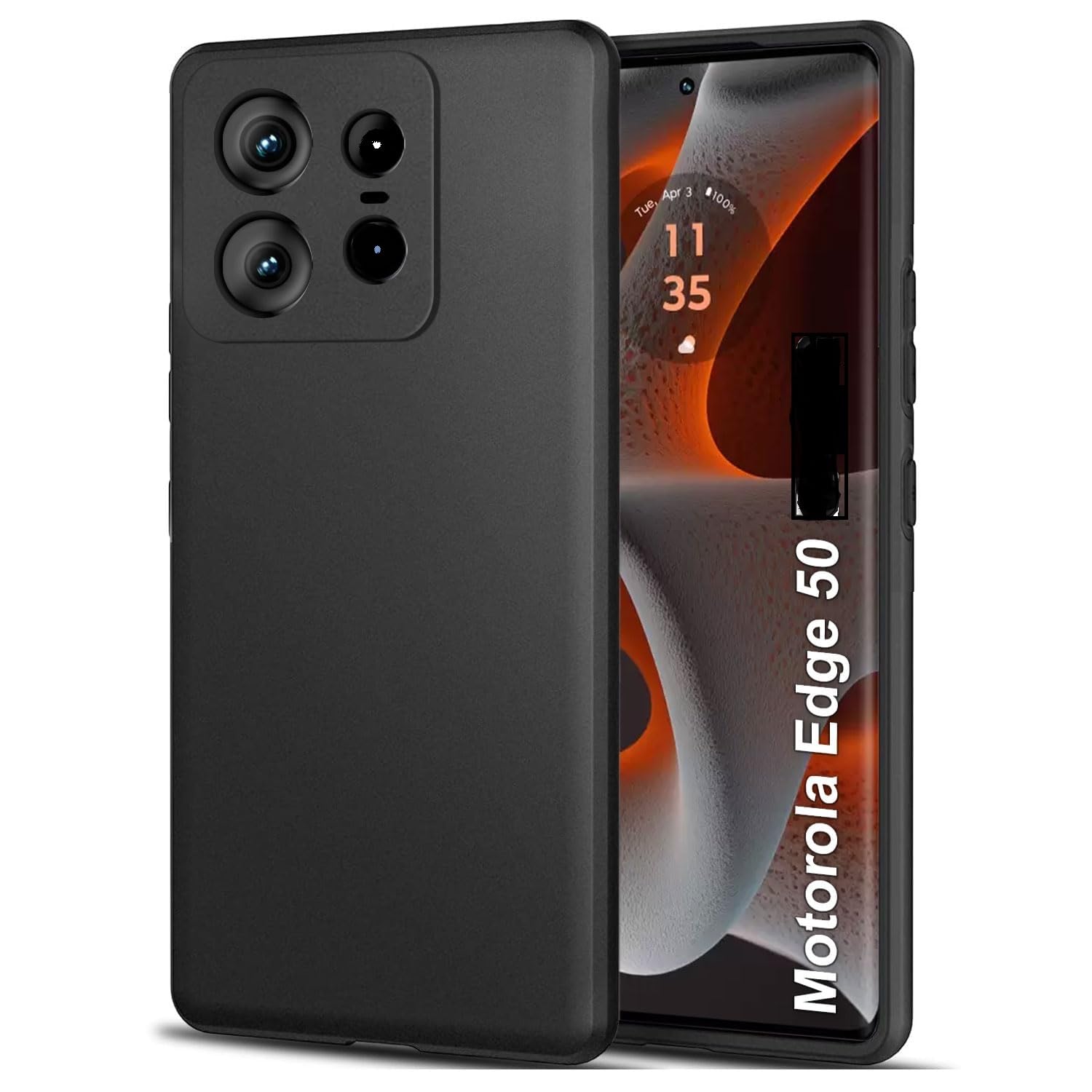 MULTRONICS® Matte Finish Premium Silicon Back Cover Case for Motorola Moto Edge 50 5G - Black (B0DD2HYV63) Amazon Price History, Amazon Price Tracker