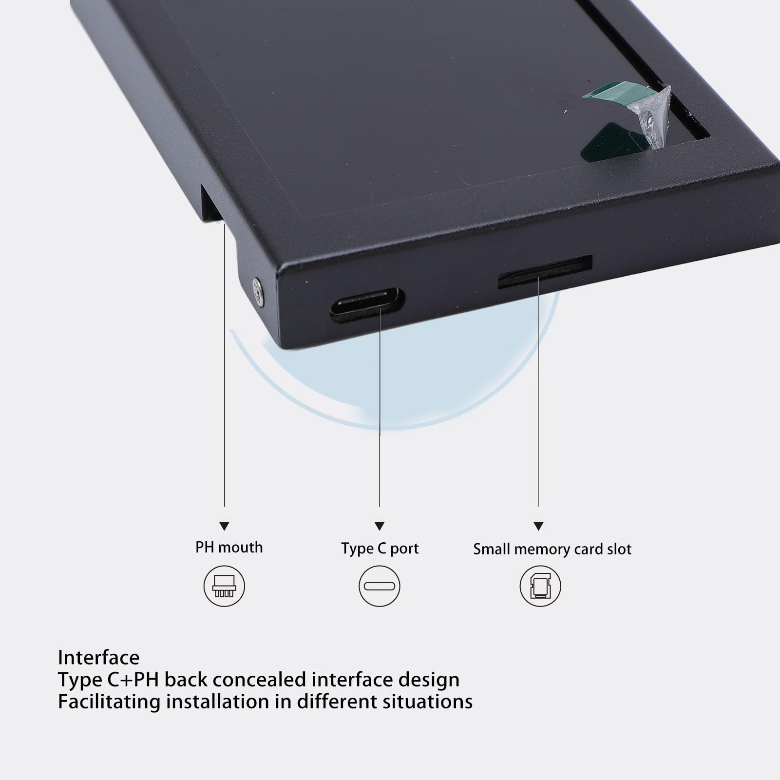 Tonysa 8.8 -calowy Monitor Pionowy, Aluminium Stopu USB C Ekran Wtórny, Automatyczne Odtwarzanie, rozdzielczość 1920 X 480, Wyświetlacz PH/Gniazda, Mocowanie VESA i Niskie Zużycie
