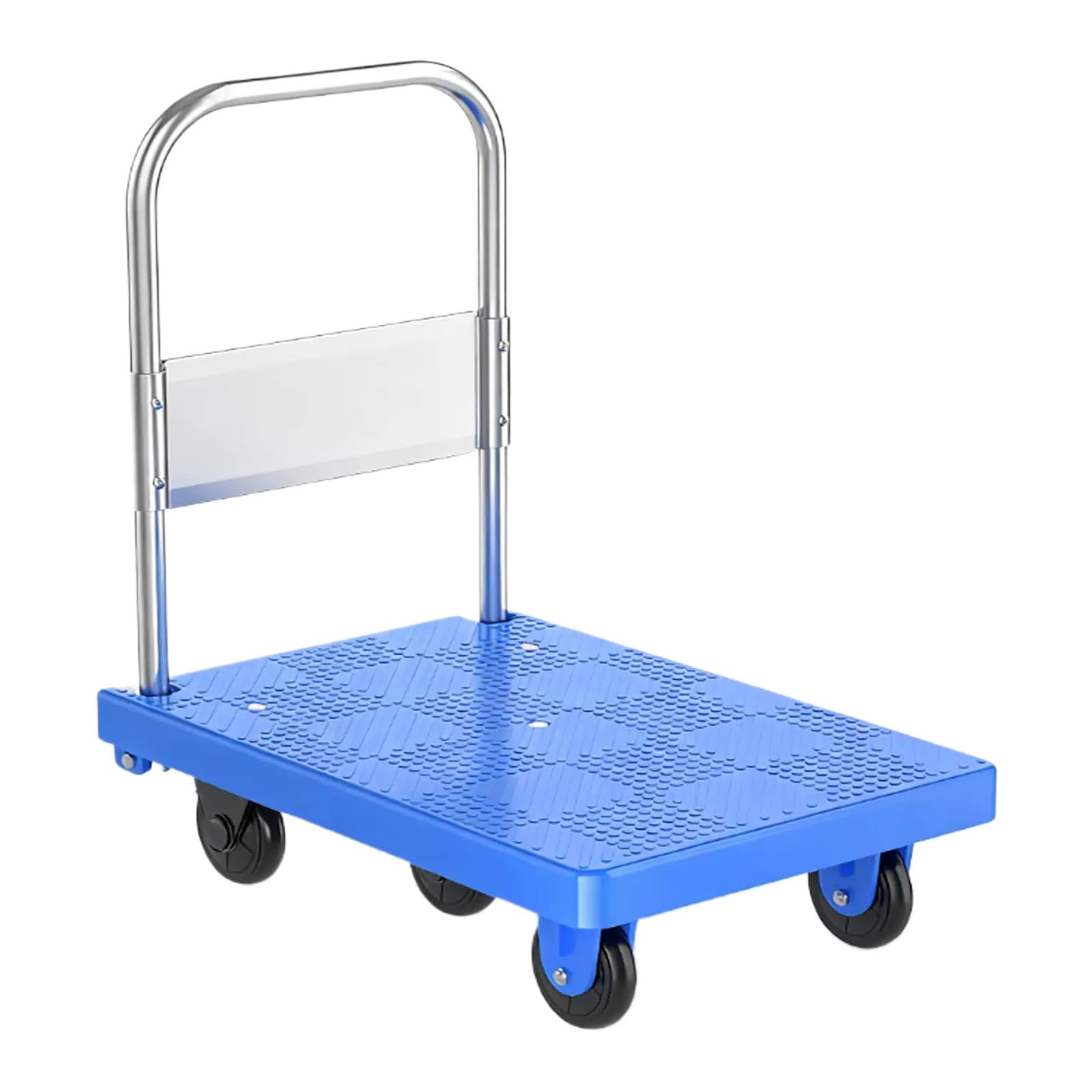 Handcart, With 5 Wheels, Load Capacity 200kg/440lbs, Reverse Folding Design, Easy to Store, Suitable for Daily Home Use(Blue)