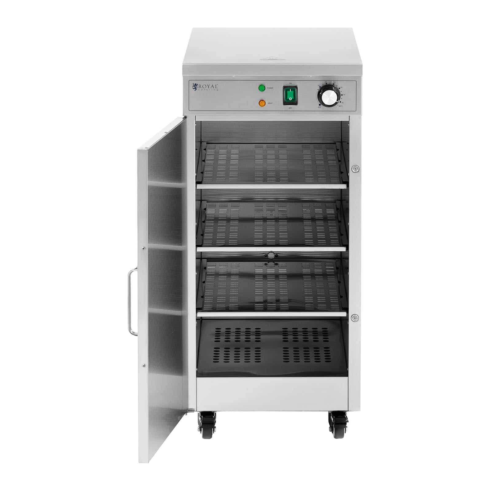 Royal Catering Armoire Chauffante Professionnelle 60 Assiettes Max. (Ø 29 cm) 3 Étagères Max 80 °C Chauffe-Assiette Électrique