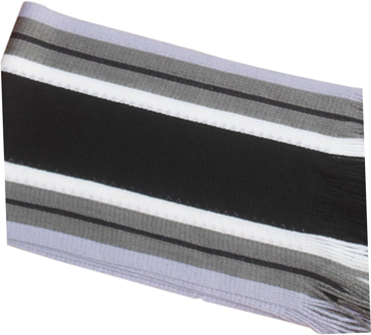 Men's Long Cotton Winter Scarf, Black Stripe Fashion Style