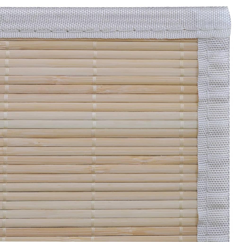 Tapis rectangulaire en Bambou Naturel 120x180 cm 2 pièces antidérapant PVC pour Salon Chambre Cuisine Couloir entrée Bureau détente