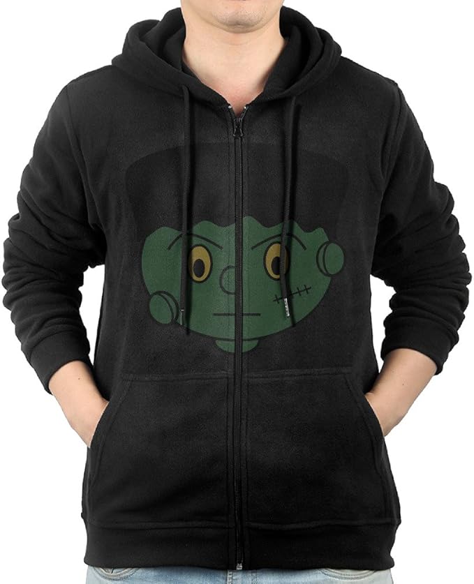 Amazon Co Jp Gimo22 ギモ22 ヤング フランケンシュタイン モンスター 頭部 アイコン メンズ 大人 パーカー フード フルジップ 今季最新 長袖 通勤 ストレッチ Black Xxl ファッション