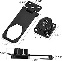 Vista 2 de Cozy Tower Cerradura de combinación de cerrojo de 4 pulgadas y 180 grados para gabinete, cerradura combinada para armario, cajón, puerta de armario