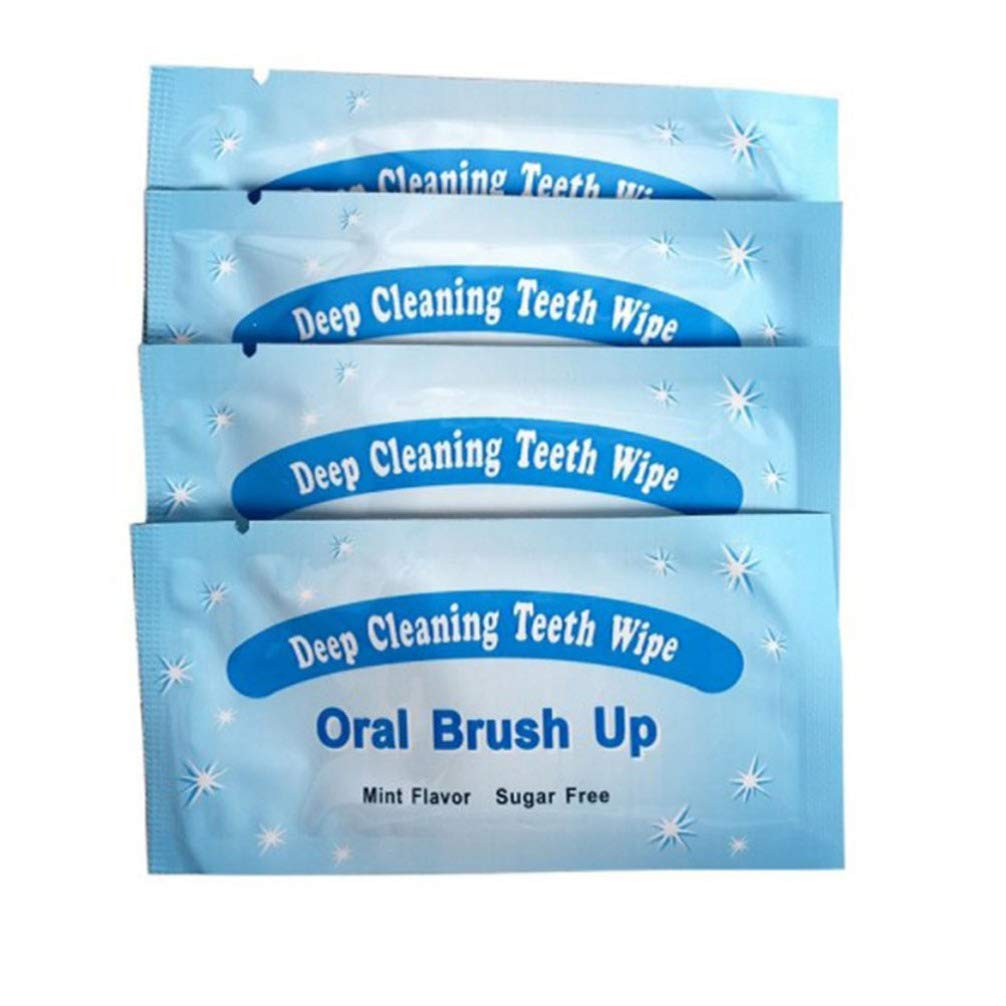 Sponsored Ad – Minkissy Finger Teeth Wipes, 50pcs Disposable Oral Cleansing Teeth Wipes Pads Dental Brush Ups Clean Pre/Post Whitening