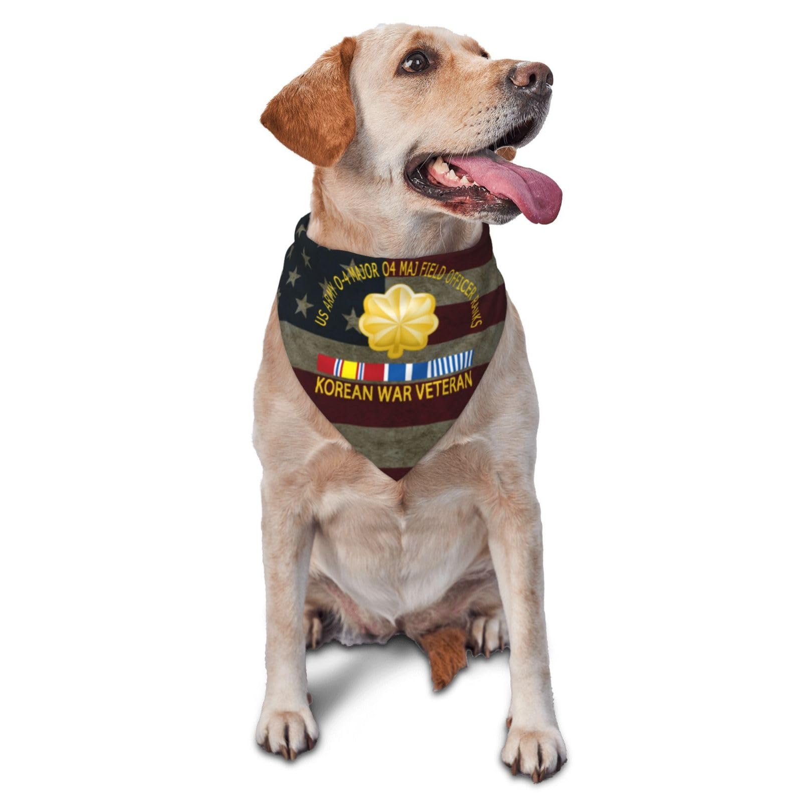 US Army O-4 Major O4 MAJ Field Officer Ranks Korean War Veteran Dog Scarf Pet Bandana Cat Pet Bibs