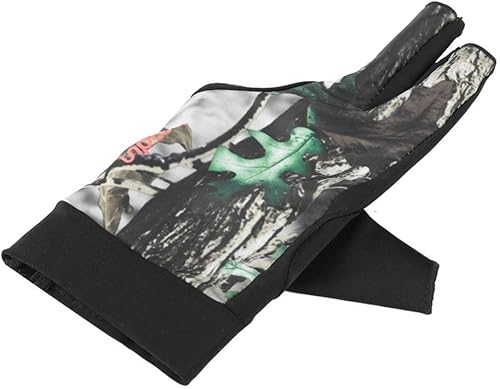 Miniatura 8 de Tbest Guante de piscina para mano izquierda, verde, camuflaje, guante de billar de 3 dedos para hombres y mujeres