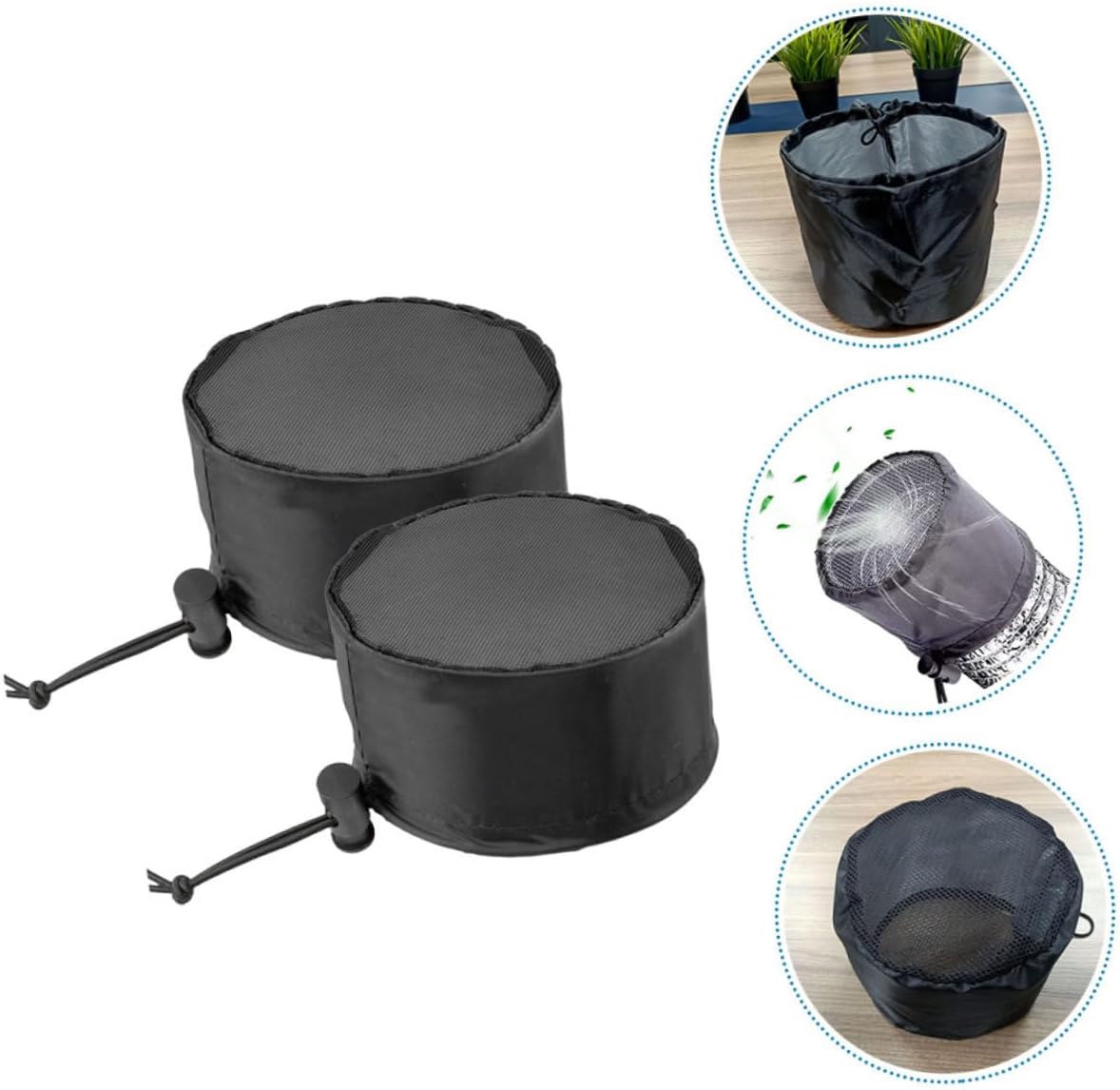 Kisangel 10pcs Grow Tent Vent Filter Covers Elastic Band Duct Vent for Plant Growth Oxford Cloth Easy to Install