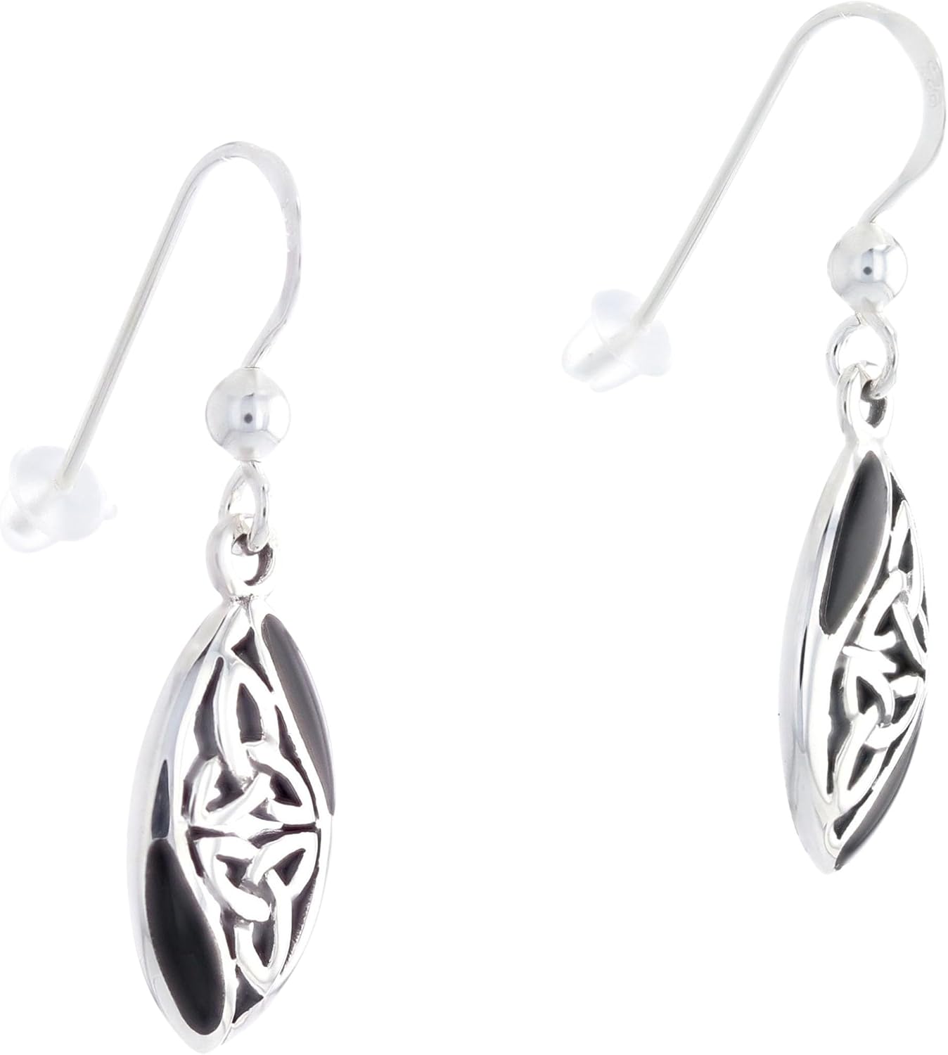 Jewelry Trends Celtic Trinity Knot Sterling Silver Dangle Earrings Created Black Onyx