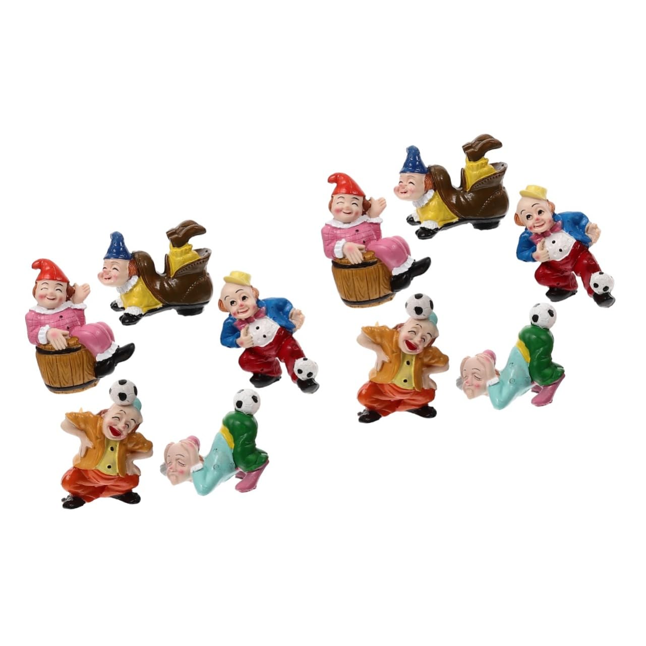 Figurines de clown miniatures résine Alipis décor de pot de fleurs et micro paysage bac à sable