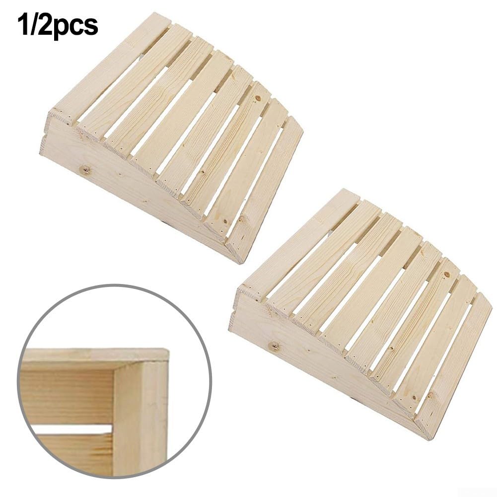 Lot de 2 coussins incurvés en pin blanc pour un soutien confortable du cou et une relaxation à la maison ou au spa