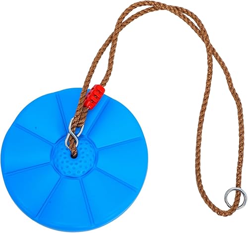 Toyvian Durable Octagonal Petal Disc Swing Outdoor Indoor Hanging Swing Chair for Garden Playground PE Iron Construction Smooth Comfortable Seat Blue