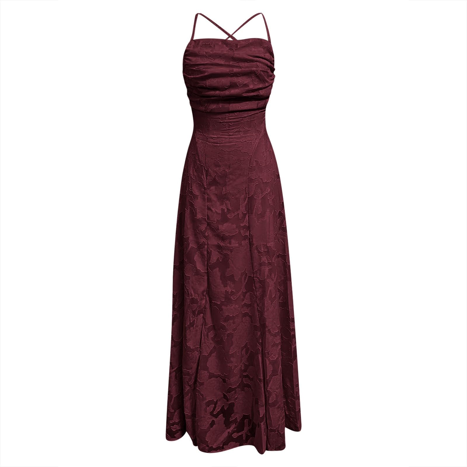 Elegante Vestido de Noche Formal con Tirantes Finos y Abertura para Salir por la Noche y