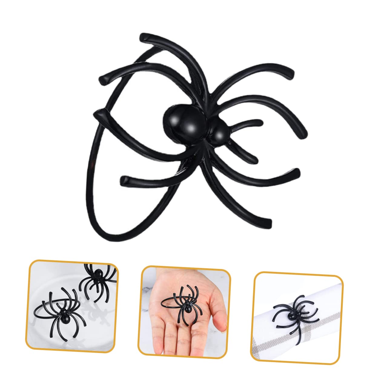 Cabilock 5 Set Portatovagliolo Ragno Decorazioni Portatovaglioli Asse Tovaglioli Monotoni Fermatovagliolo Halloween Soprammobili Addobbi Halloween Fibbie Per Tovaglioli Black 6 Pezzi * 5